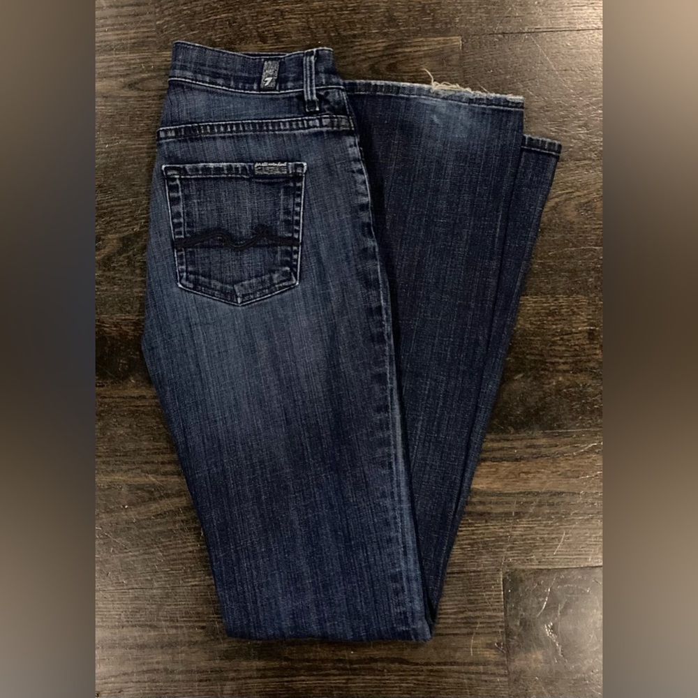 Seven for All Mankind Mid Rise Dark Wash Bootcut Jeans Sz 26